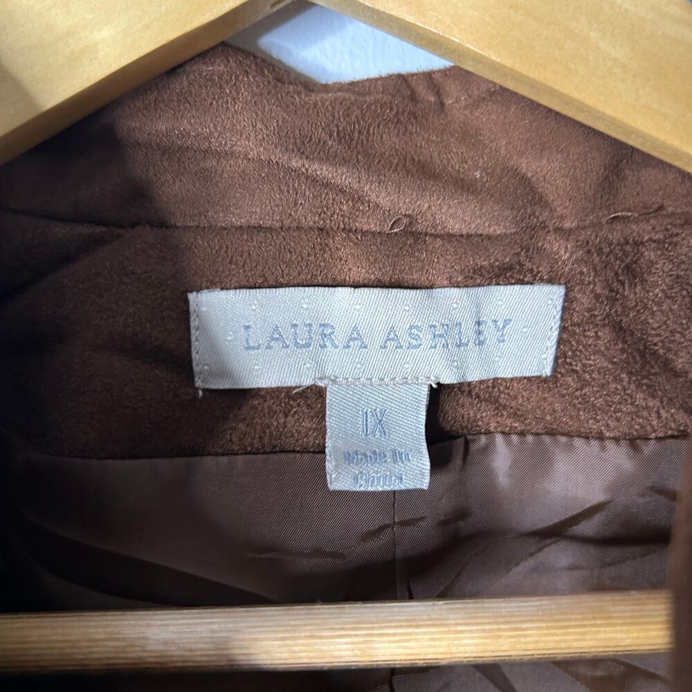 Laura Ashley Brown Suede Zip-Front Jacket - Picture 6 of 10